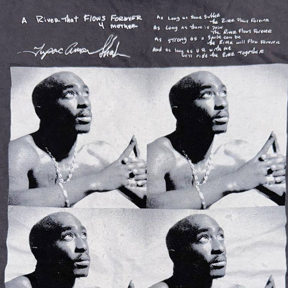 2Pac A River That Flows Forever Graphic T-Shirt - Large - Picture 2 of 6